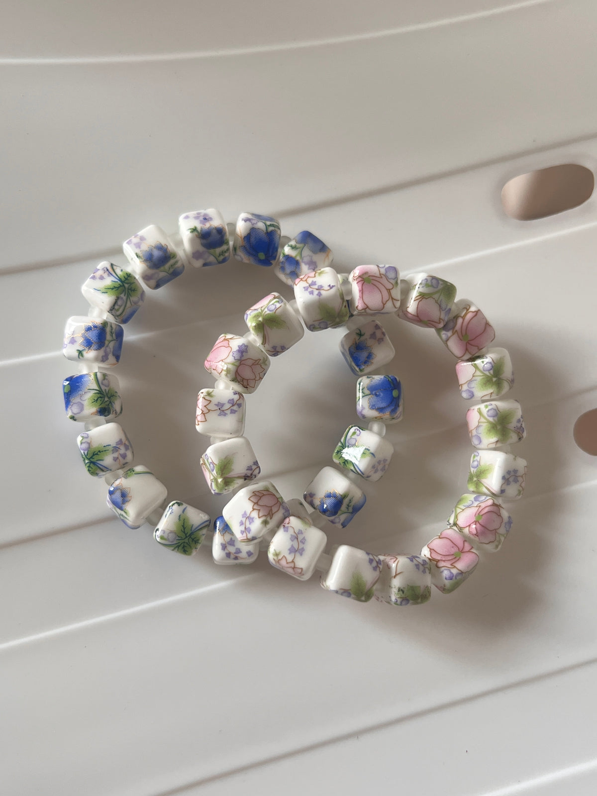 Flower Tile Bracelet Set