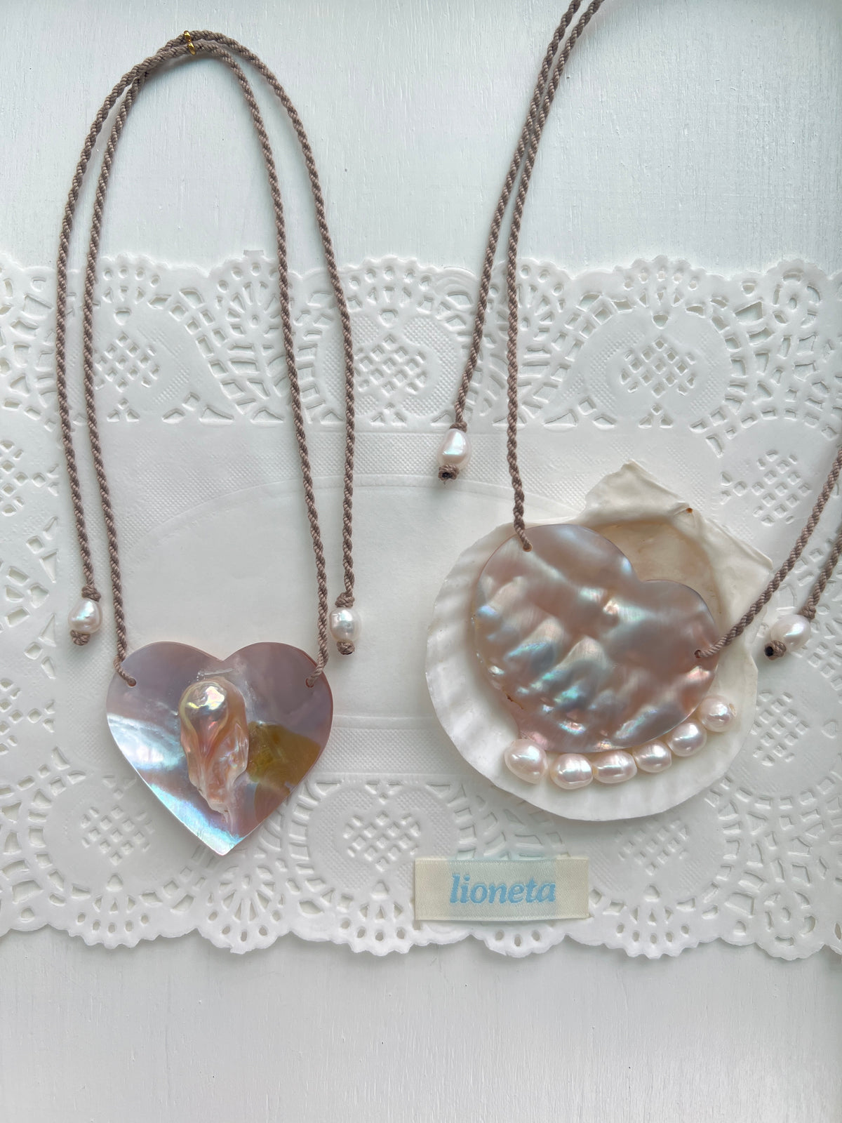 Heartshell Pearl Necklace