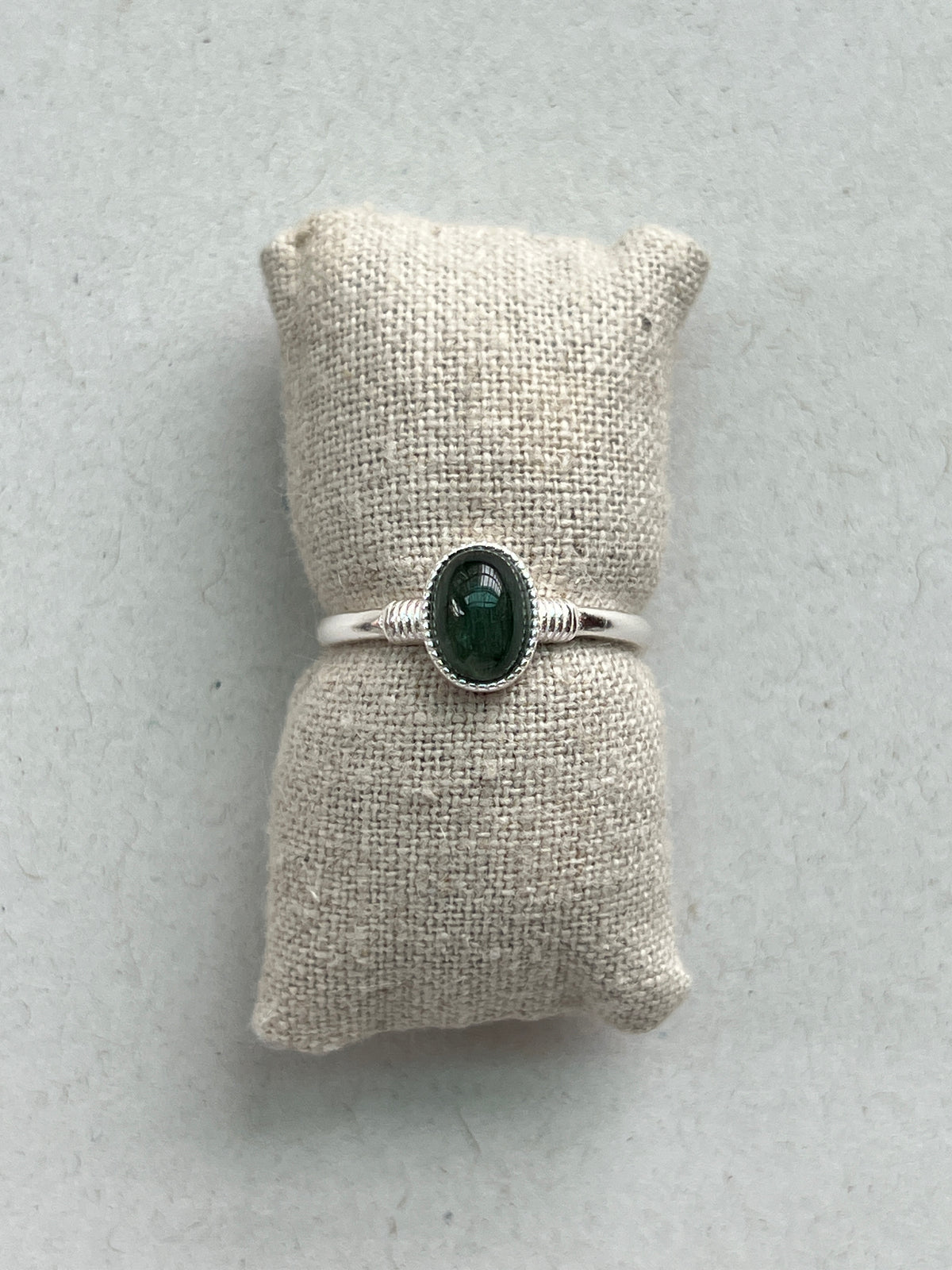 GREEN RUTILATED QUARTZ RING