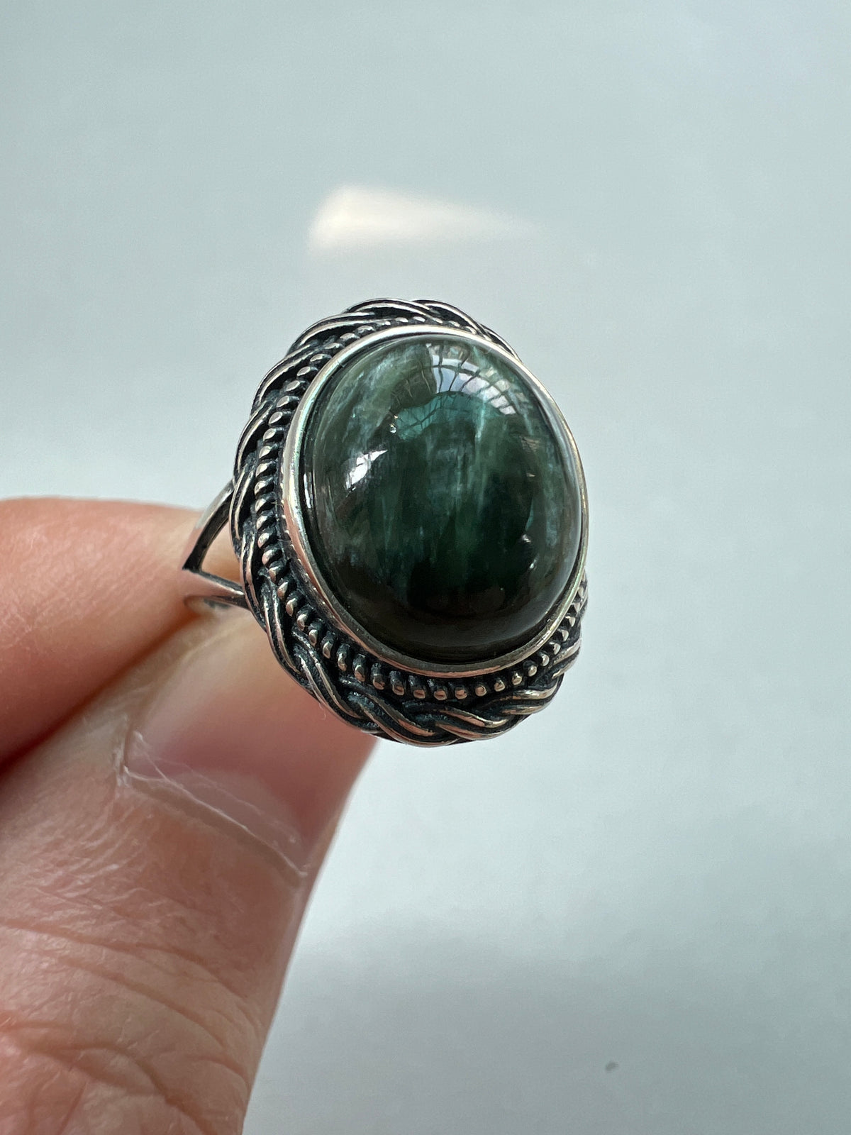 SERAPHINITE BRAID RING