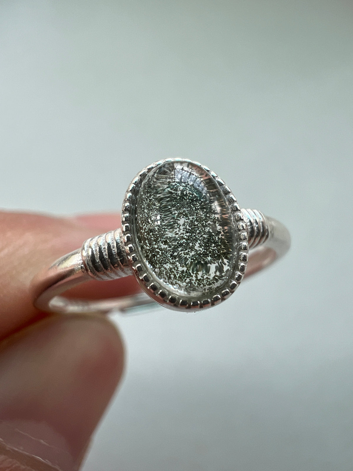 GREEN PHANTOM QUARTZ RING