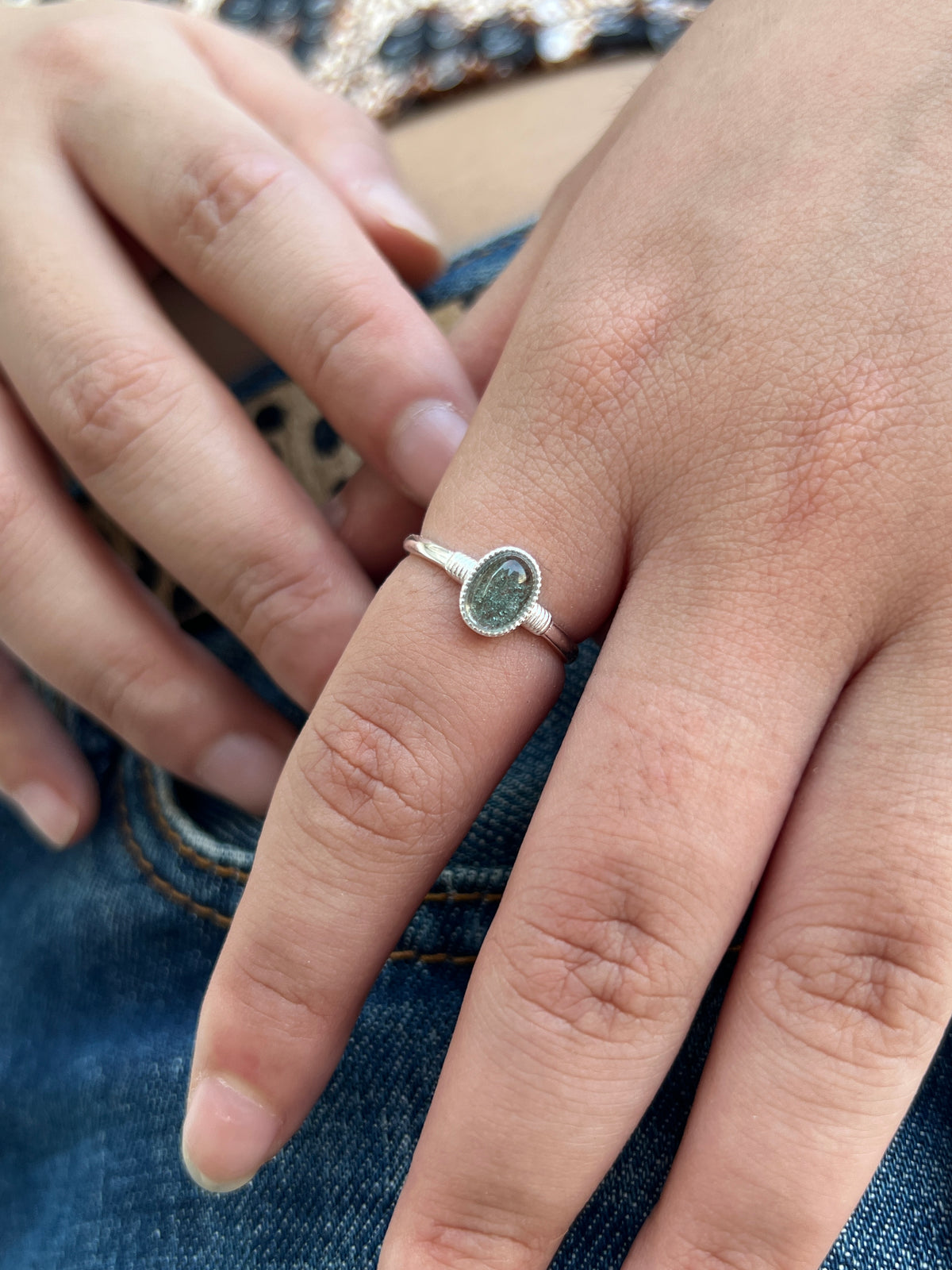GREEN PHANTOM QUARTZ RING