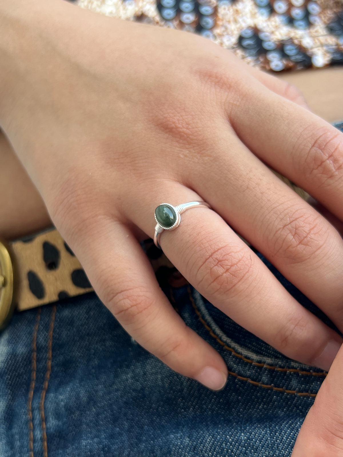 GREEN RUTILATED QUARTZ RING