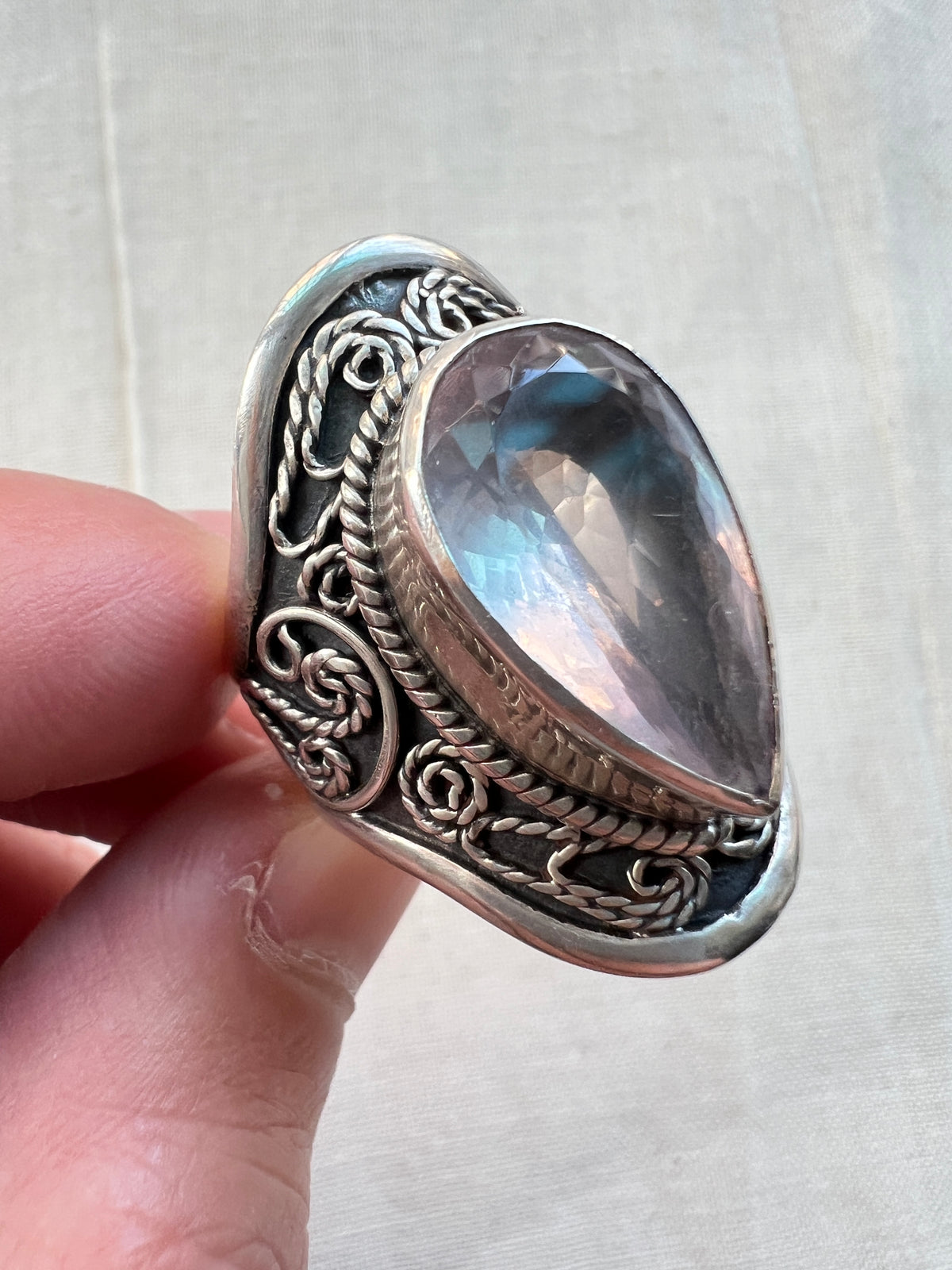 Rose Quartz Saddle Ring