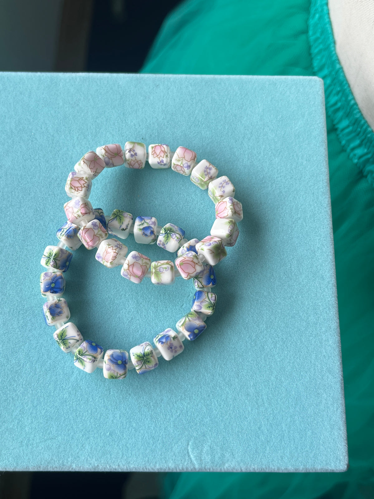 Flower Tile Bracelet Set