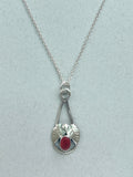 Red Stone Leaf Necklace