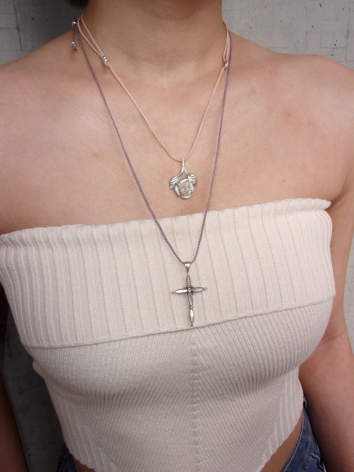 Lilac Cross Necklace