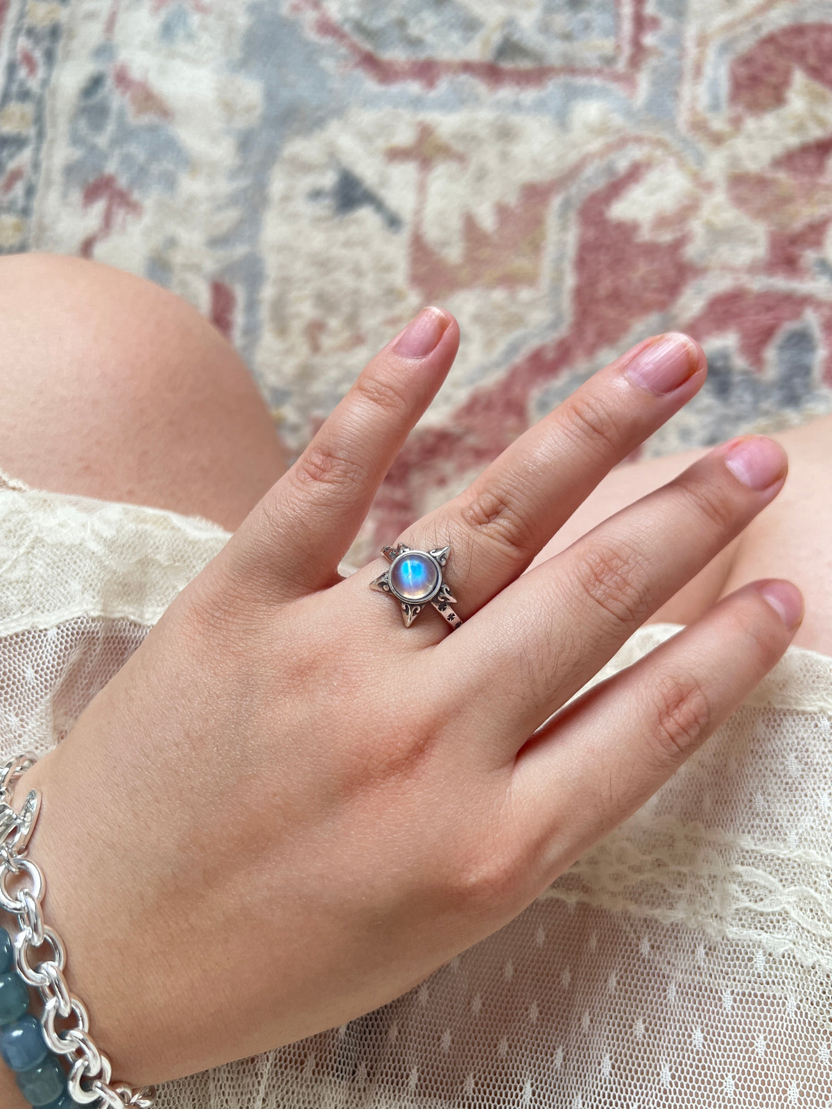Fallen Star Ring in Moonstone