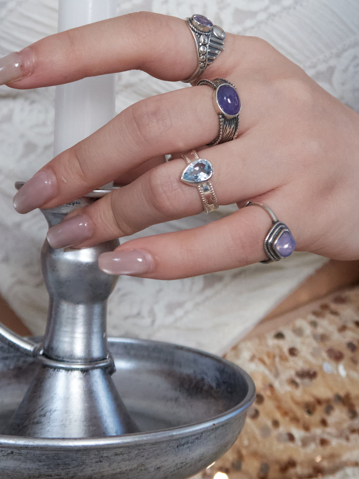 BLUE TOPAZ DROP RING