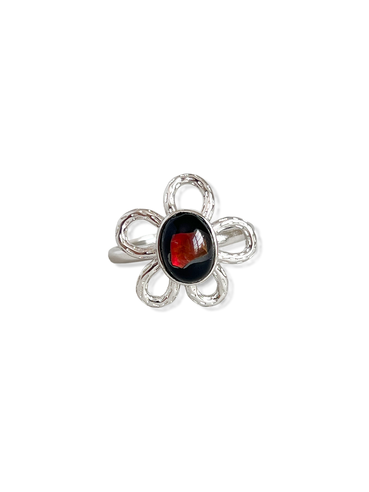 Ammolite Flower Ring
