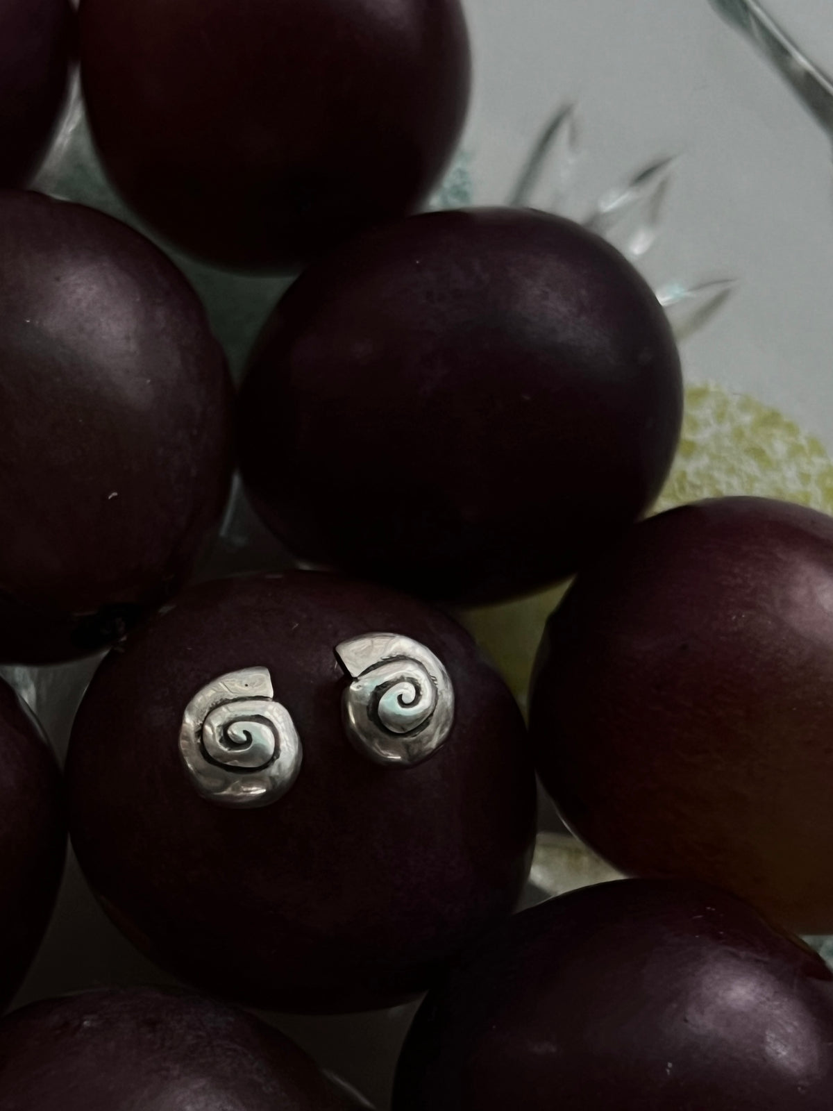 Petite Seashell Studs in Sterling Silver