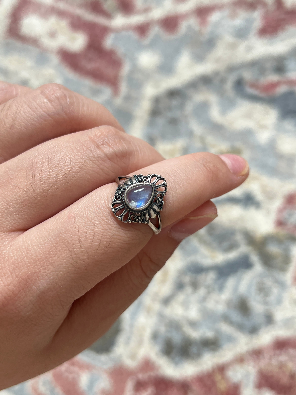 Moonstone Scroll Ring