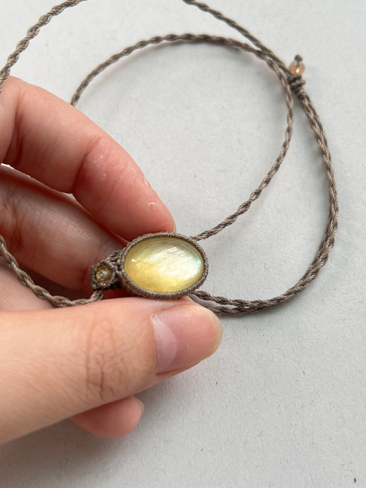 Golden Lepidolite Cord Necklace