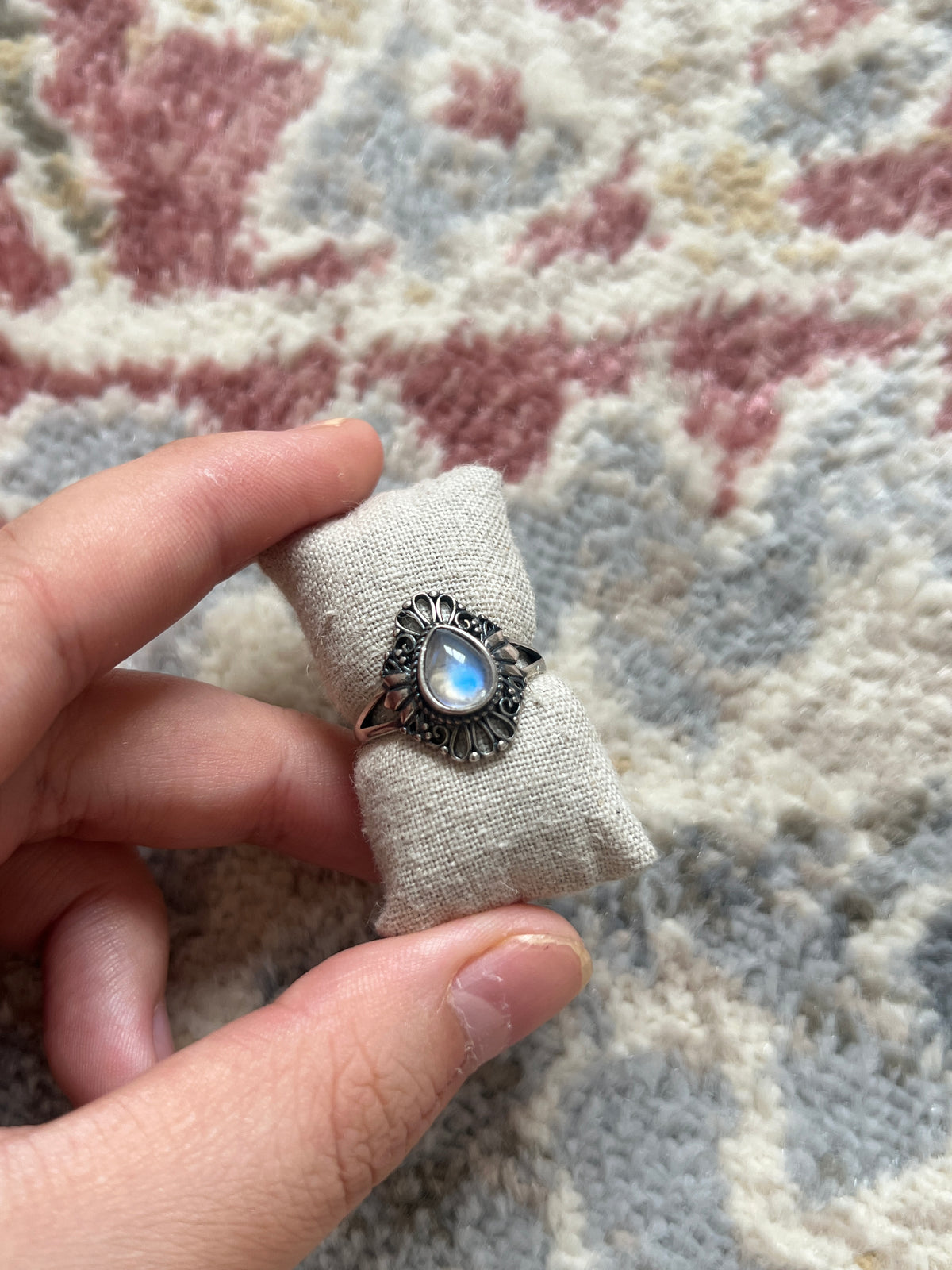 Moonstone Scroll Ring