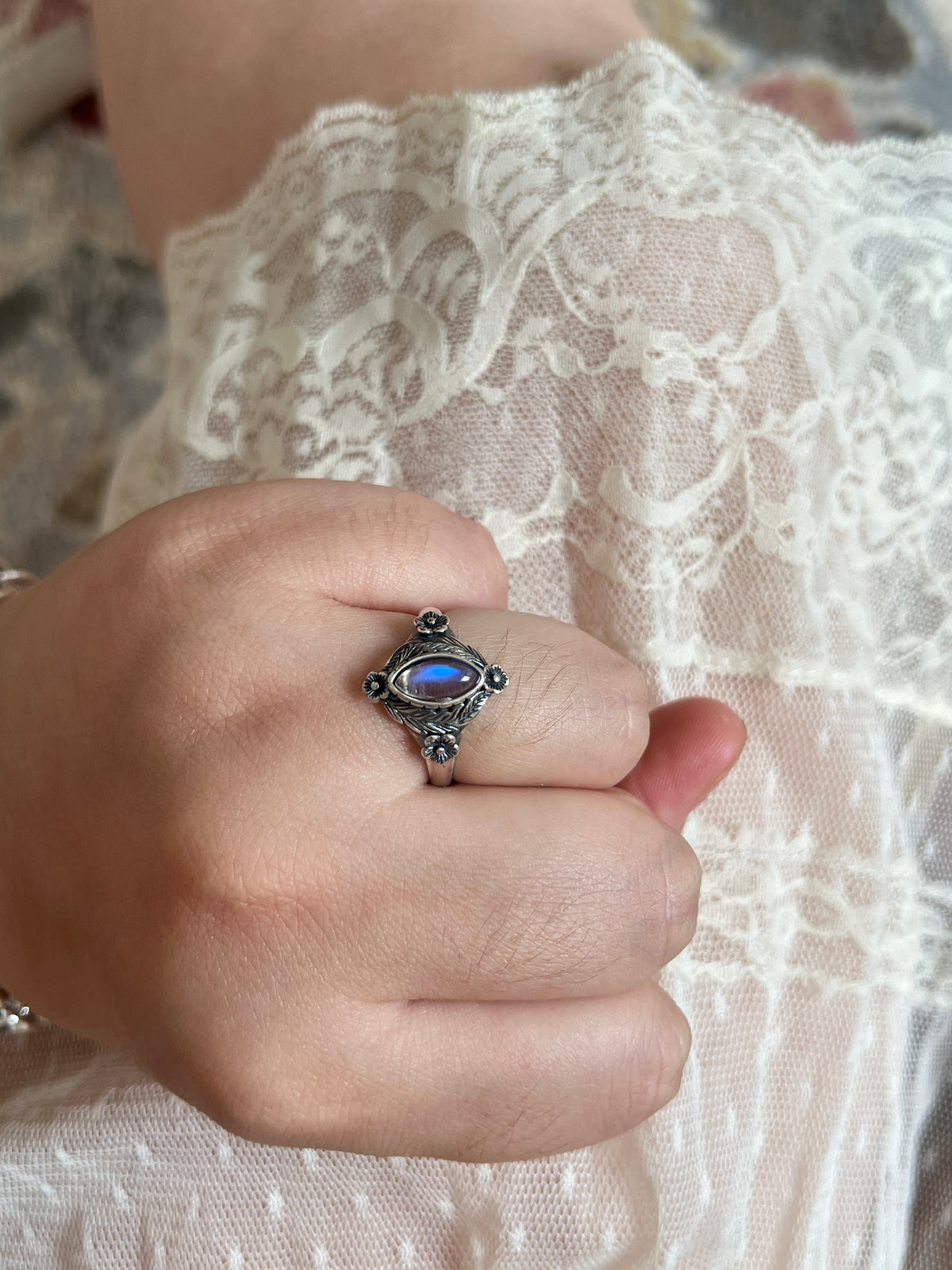 Moonstone Garland Ring