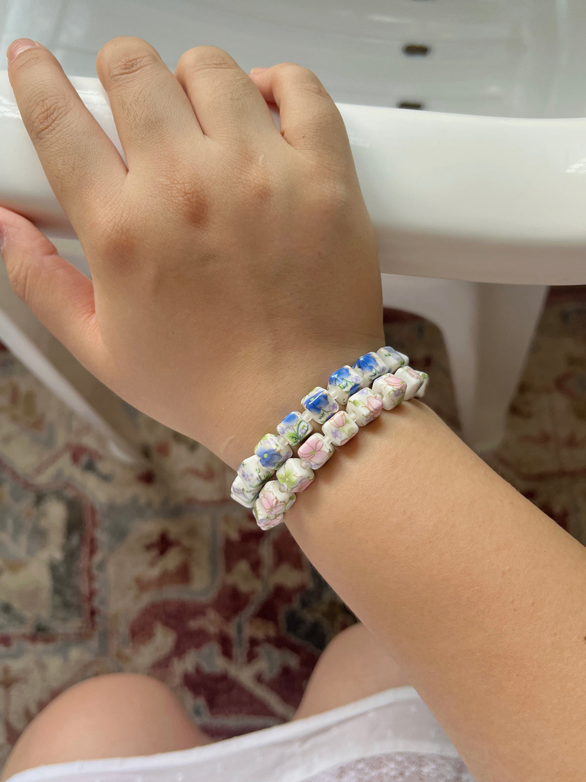 Flower Tile Bracelet Set