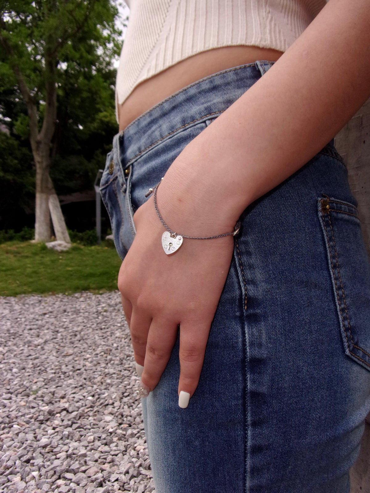 Heart Lock Cord Bracelet