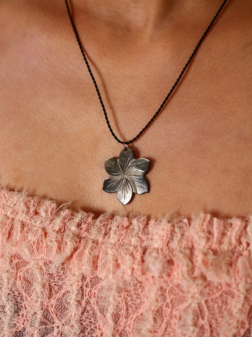 Black Lily Necklace