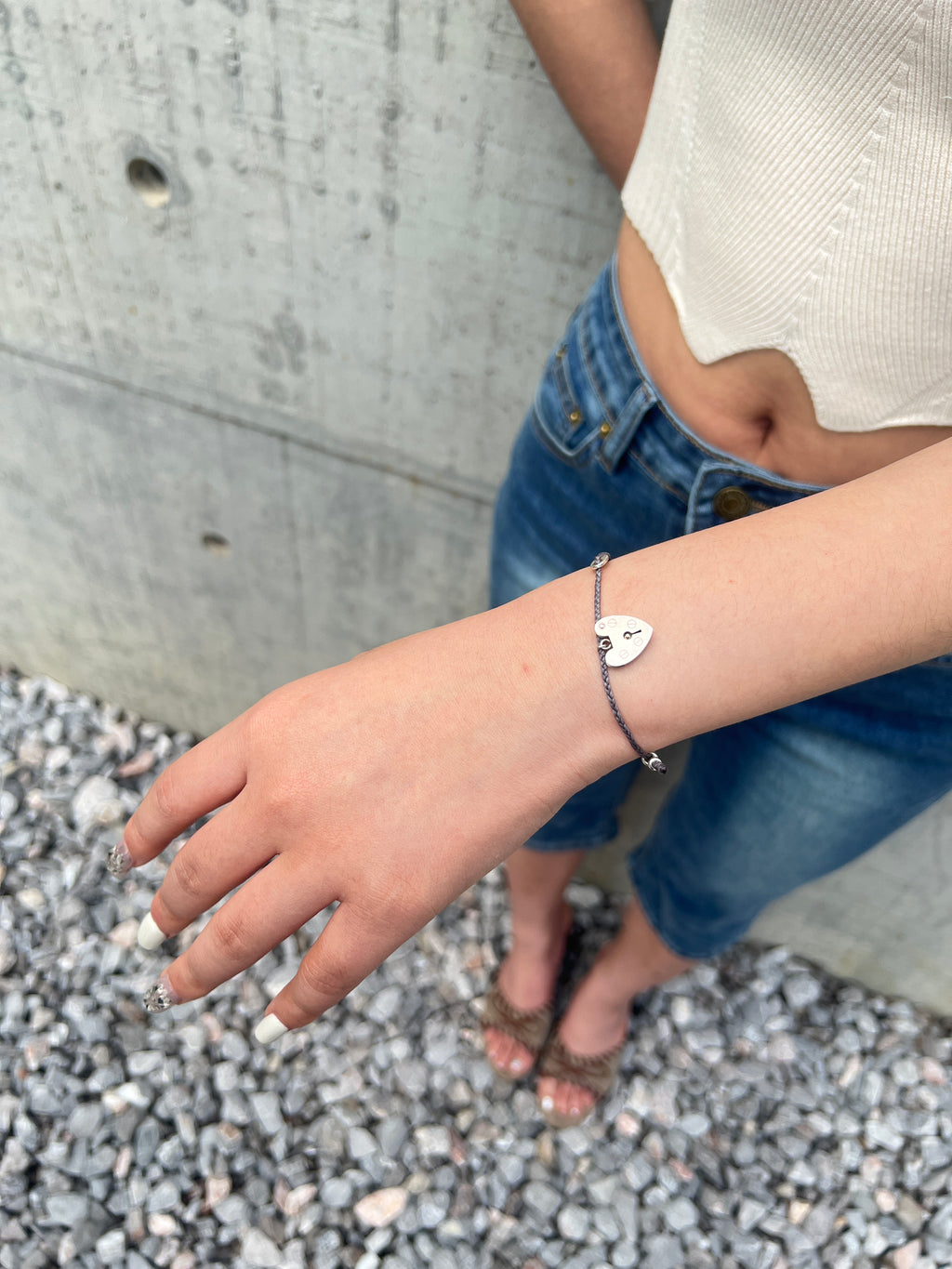 Heart Lock Cord Bracelet
