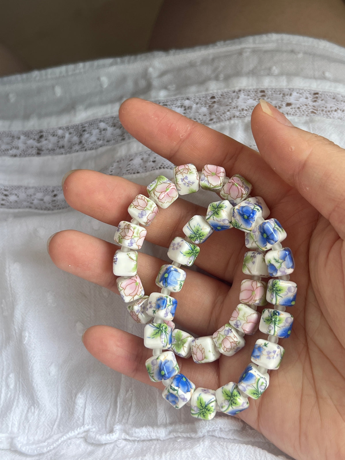 Flower Tile Bracelet Set