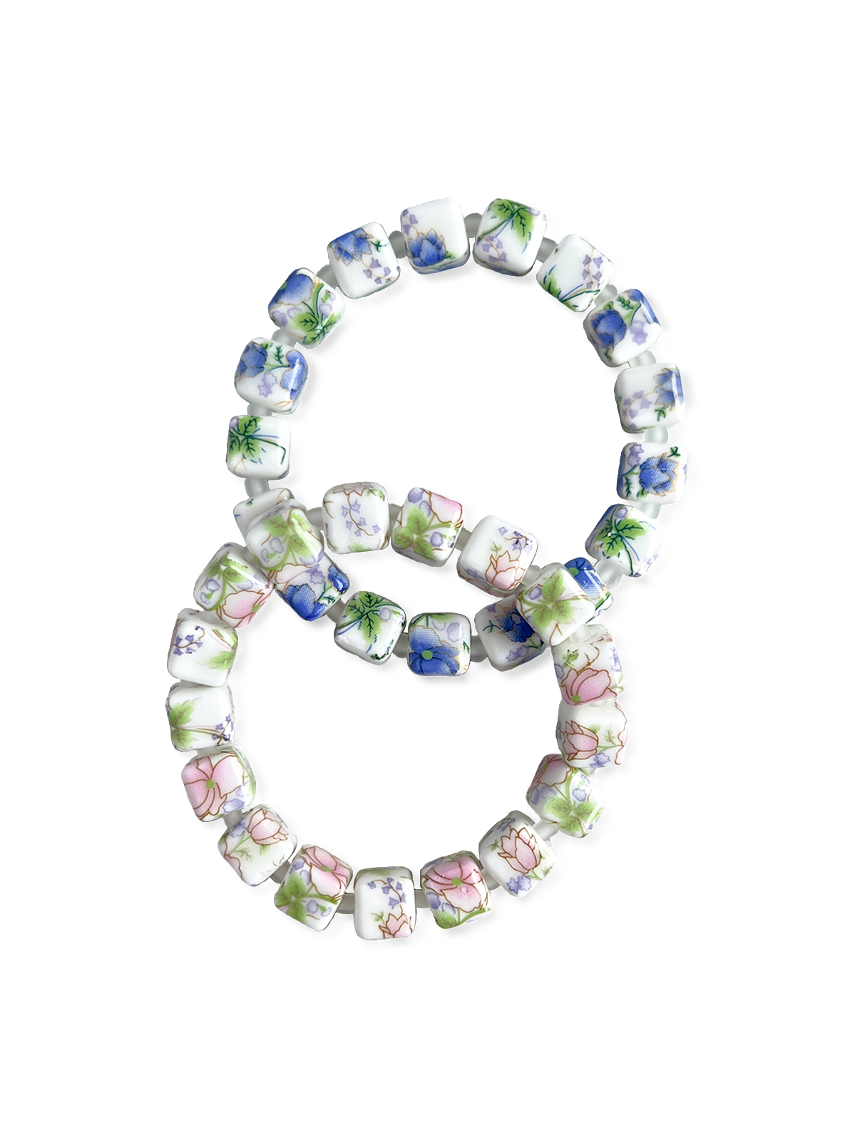 Flower Tile Bracelet Set