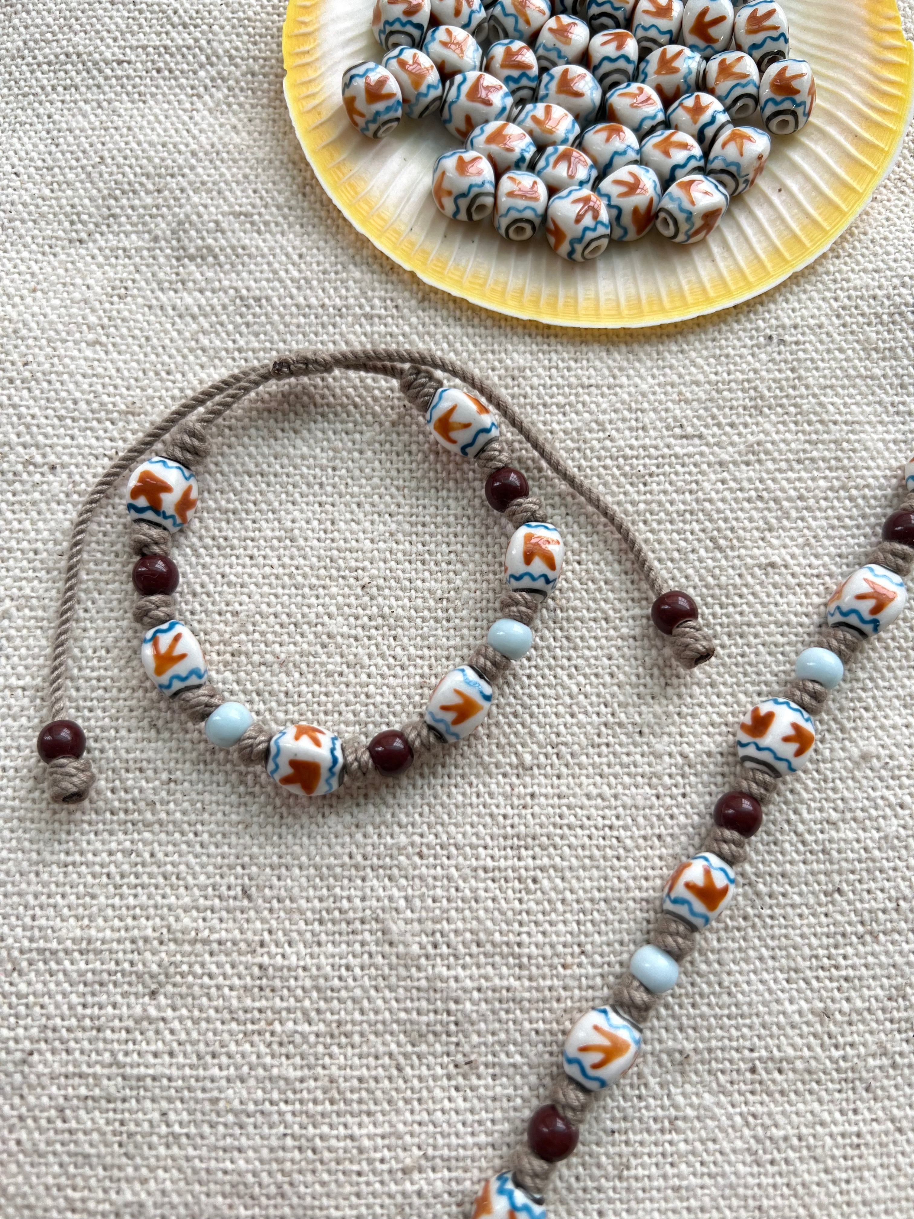 Hand-painted Ceramic Petrel Bracelet