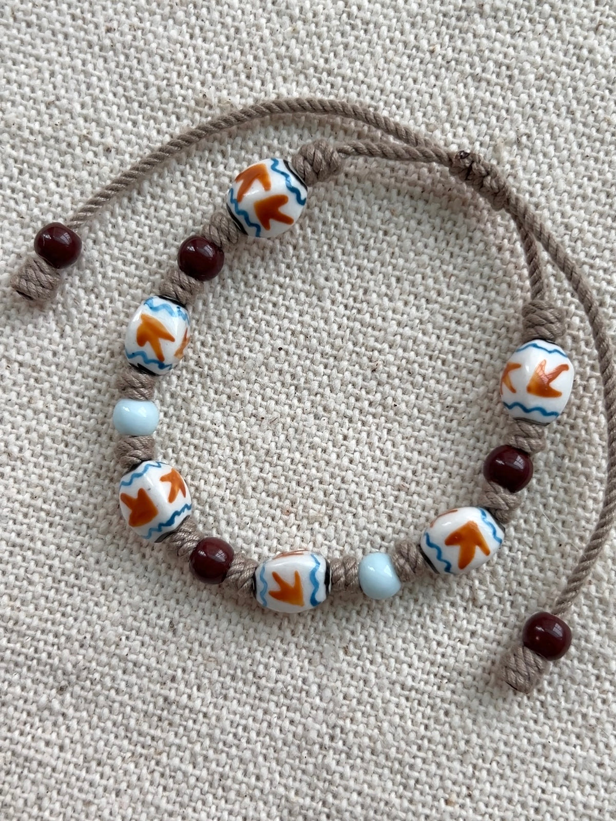 Hand-painted Ceramic Petrel Bracelet