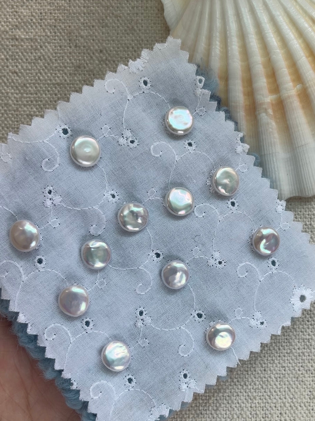 Button Pearl Studs