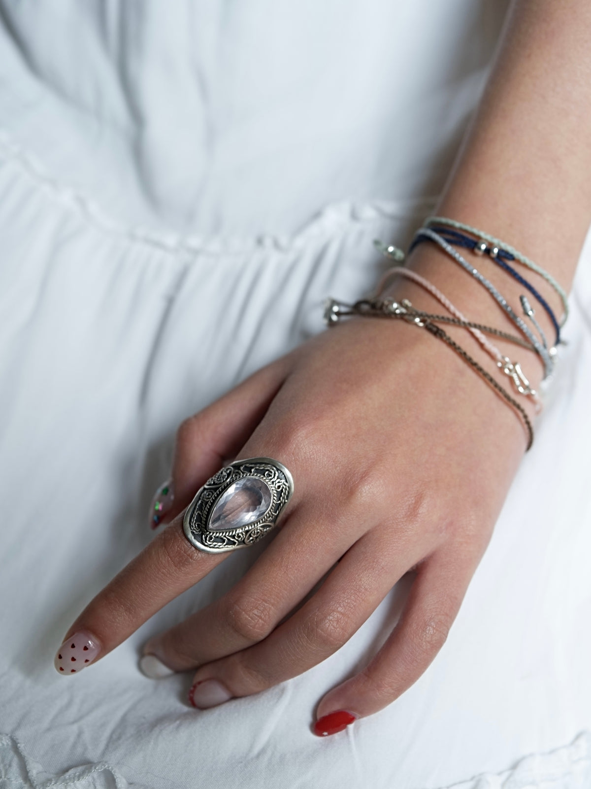 Rose Quartz Saddle Ring