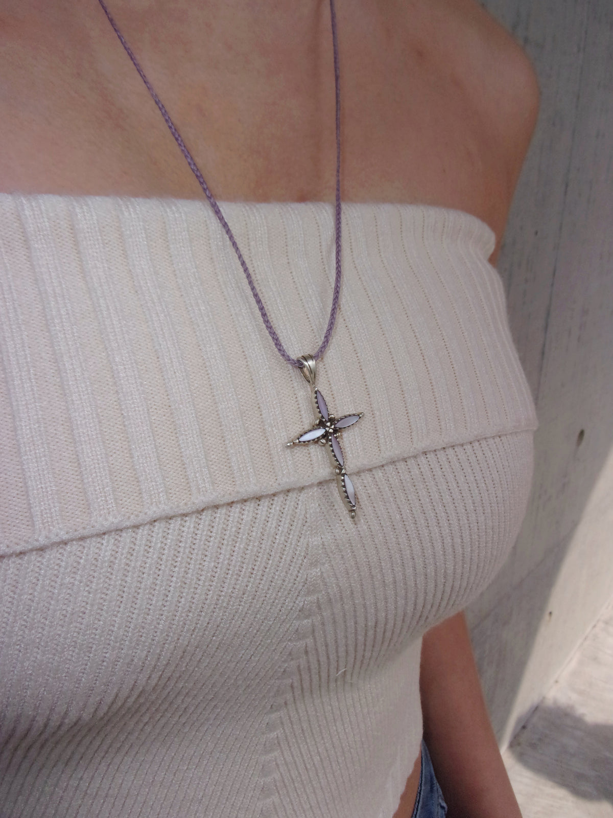 Lilac Cross Necklace
