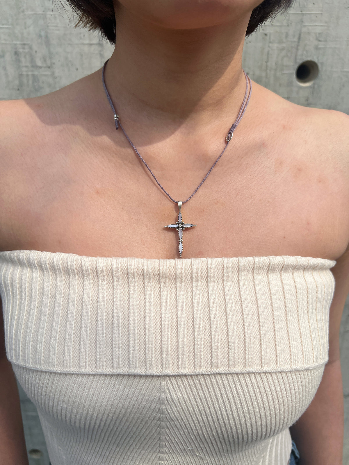 Lilac Cross Necklace