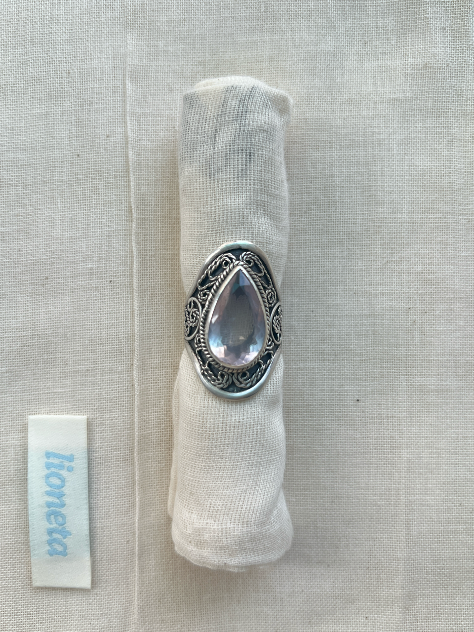Rose Quartz Saddle Ring