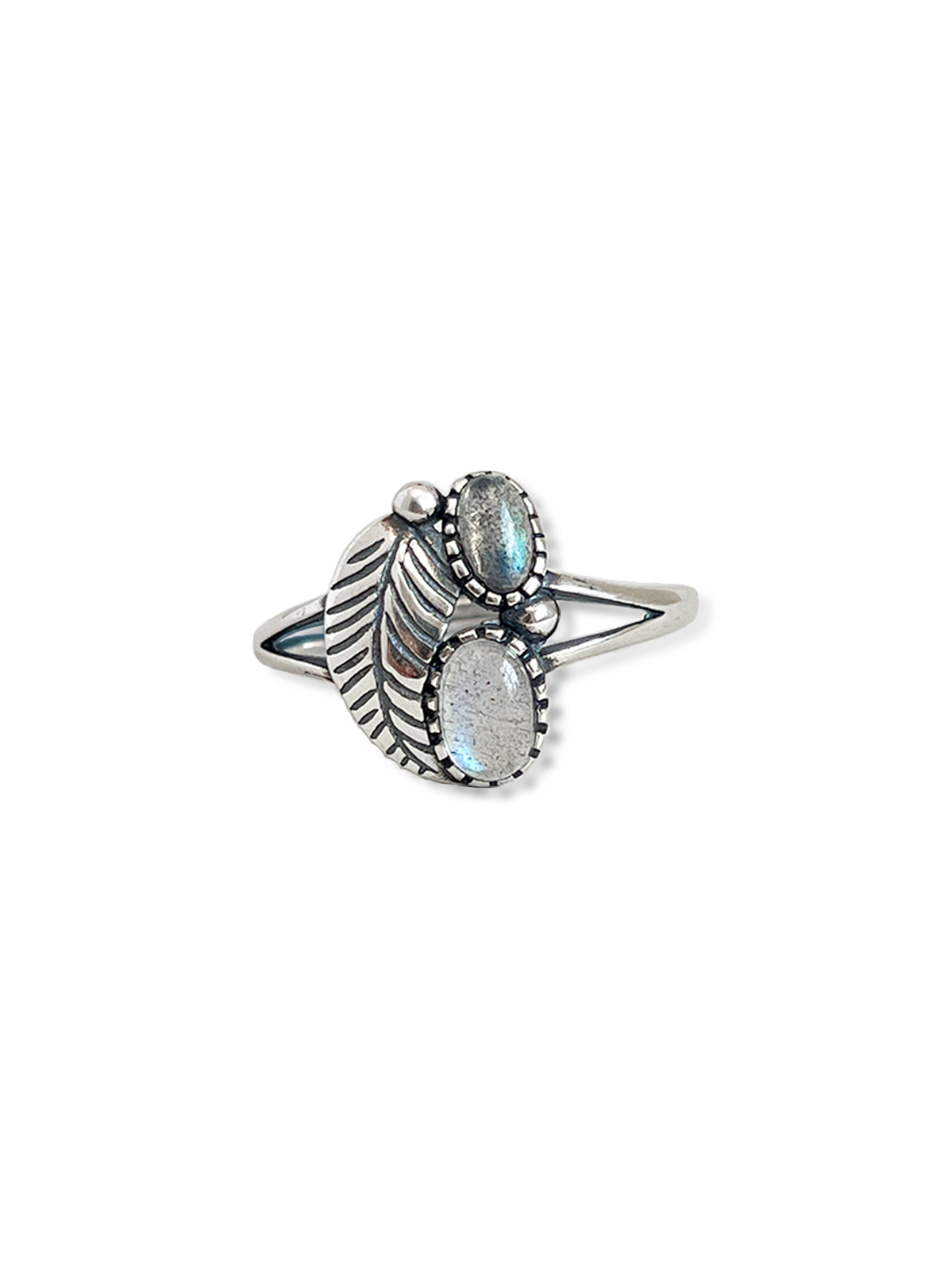 Labradorite Leaf Ring