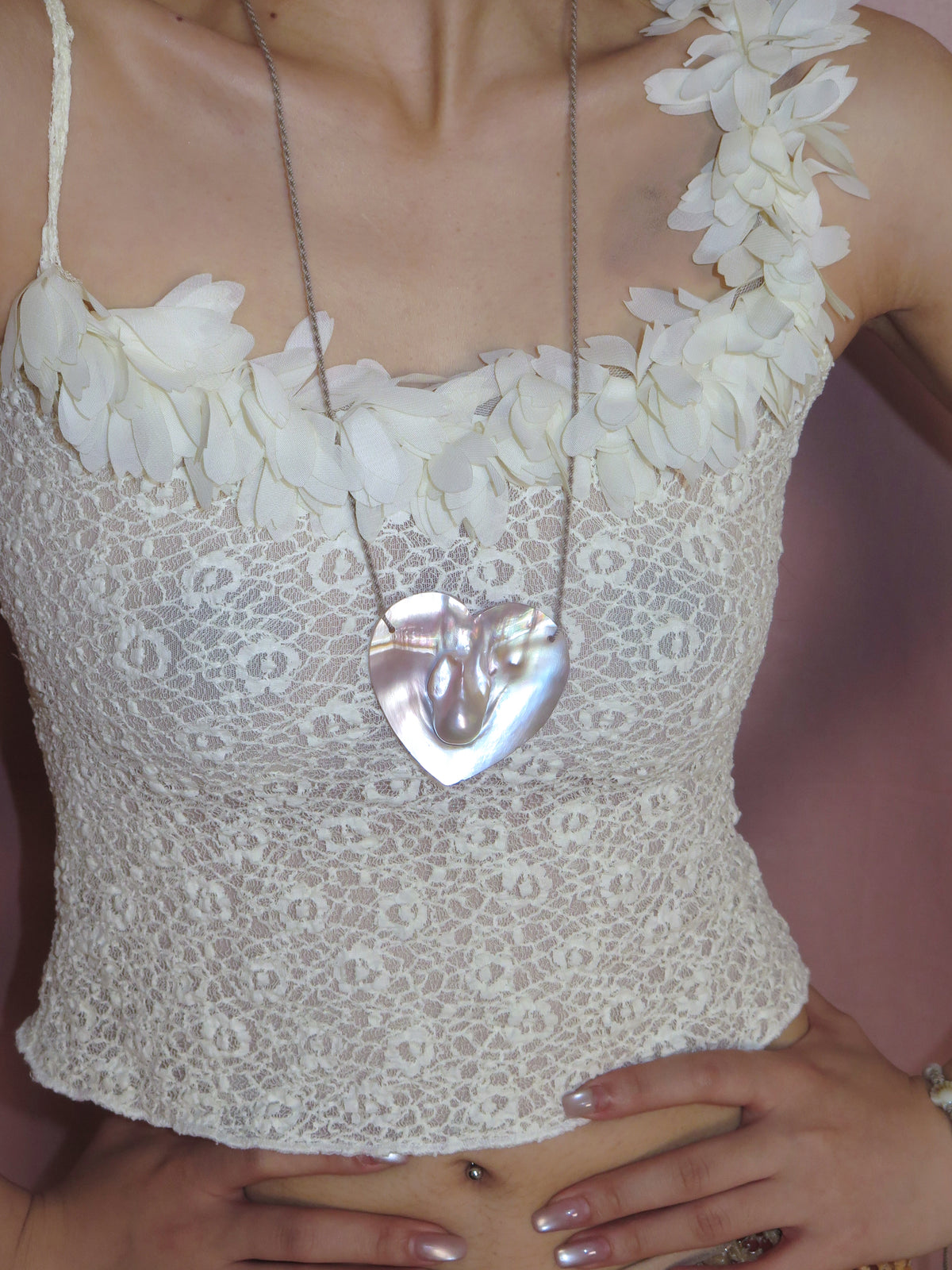 Heartshell Pearl Necklace
