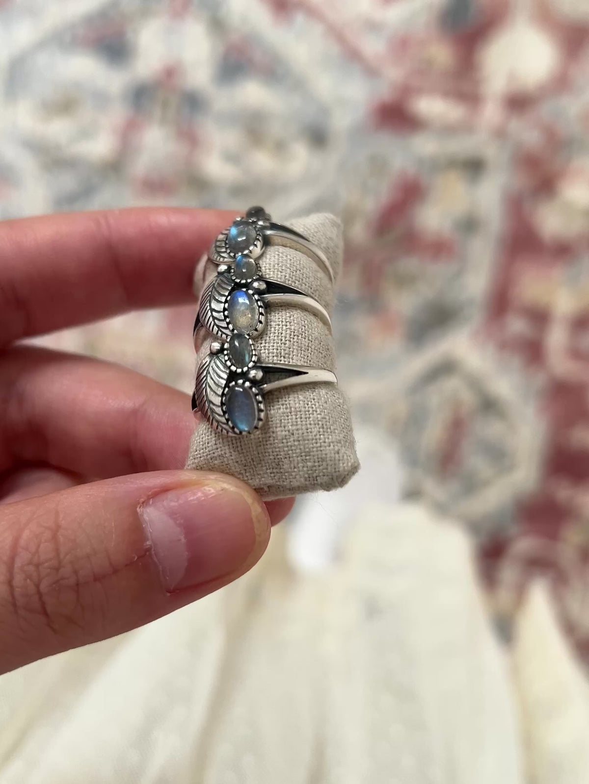 Labradorite Leaf Ring